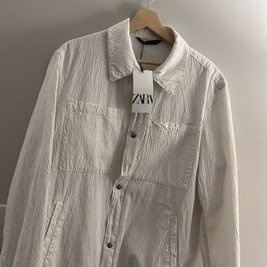 Zara White Casual Jacket/Top Size M